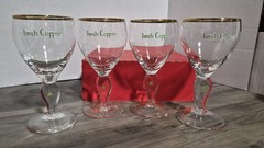 Irish Coffee Glasses Set of 4 Gold Rim Shamrock Design Decorative Glass