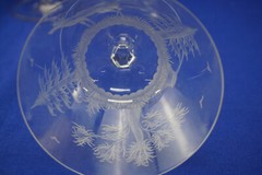Hunt Safari Animal Scenes-(6) Low Sherbet Champagne Glasses, 3 3/8″ -LOT B (B61)