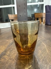 Libbey Vintage MCM Ripple Amber Honey Juice Whiskey Glasses Set of 2 EUC
