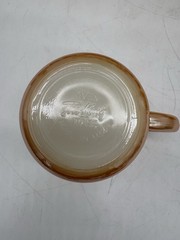 Vintage MCM Fire-King Ware Peach Luster Egg Nog 14 pc Set Bowl/Stand/12 Mugs