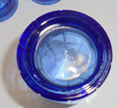 4 Anchor Hocking Tartan Cobalt Blue Flat Iced Tea Tumblers