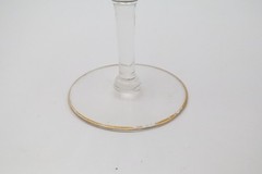 Vintage Lead Crystal Cordial Glass 4” Gold Etched Floral Band Elegant Barware