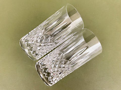 2 Waterford Ballybay Criss Cross Vertical Cut Crystal Highball Glasses 5 1/2»