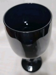 Vintage Black Purple Amethyst Goblet 7″ Tall 2.75″ Across Top
