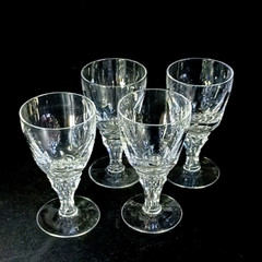 ROYAL LEERDAM QUEEN JULIANA WINE GLASSES, Cut Lead Crystal 4 1/2″, 4PCS
