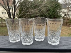 Vintage Set 4 Pasco ELMWOOD Imported Cut Crystal Highball Tumblers