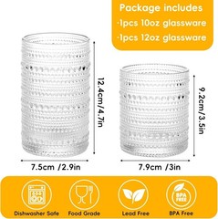 Stylish 2-Piece Vintage Drinking Glass Set – Highball & Cocktail Perfected