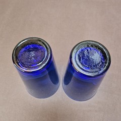 2 Vtg Anchor Hocking REFRESHERS COBALT Blue 16Oz Tapered Flat Tumbler 6” Glasses