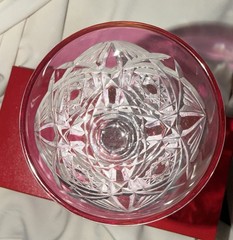 Baccarat Crystal LAGNY Pattern Rose Cut to Clear Rhine Hock Wine Glass 8″ H BOX