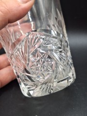 American Brilliant 3 3/4″ Hand Cut Crystal Pinwheel Whiskey Glass Tumbler
