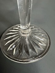 Vintage Clear Champagne Coupe Glass Optic Paneled 4 3/4″ Star Burst design