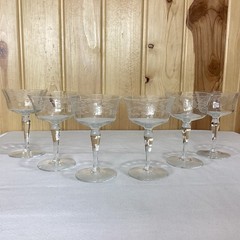 Set of 6 Cocktail Coupe or Sherbet Glasses Unknown Manufacturer See Pics