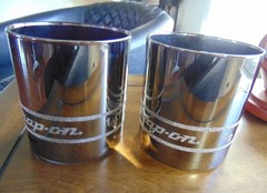 Snap-On Old Fashioned Glass Mirror Silver 10 oz Socket Set of 2