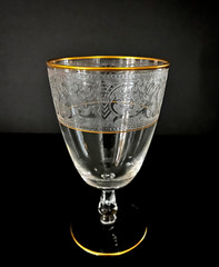 Vintage Glastonbury Lotus Brocade Gold Etched Stem ICED TEA GLASS (3 available)