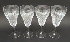 SET 4 ROSENTHAL Crystal ROMANCE II MOTIF Etched 7 5/8″ Water Goblets Glasses #1