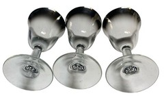 Vintage Set of 3 Silver Fade Cordial Shot Glasses 3.75” T x 1.75”D-Unique
