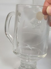 Irish COFFEE PRINCESS HOUSE Heritage ETCHED CRYSTAL Footed MUGS GLASSES Lot 4