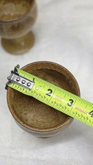 Handmade Art Dripped Pottery Wine Goblets Set Of 4 Stoneware Clay