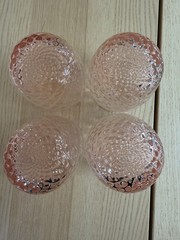 Set Of 4 AC Murano Rose Quilted Textured 4” Tumbler Glasses – Made in Italy