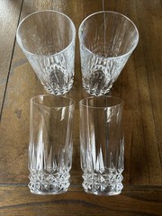 Set 4 Cristal d’Arques-Durand TUILLERIES VILLANDRY Blown Glass Highball Glasses