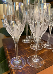 Mikasa (4) FLAME D’AMORE Crystal WATER Glasses 9″ Tall MINT (3 Sets Available)