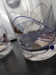 Crystal Accents 4 Hi-ball Glasses 16oz Mouth Blown, Hand Made – Imported NIB