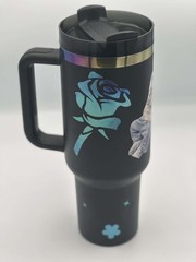 Insulated Tumbler Mug w/ Handle 12oz 22oz 40oz Custom Decal Cup White Black