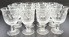 12 Noritake Provincial Clear Wine Glasses Set Vintage Elegant Panel Stemware Lot