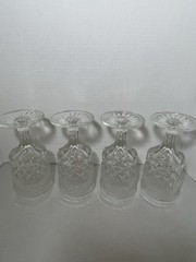 Vintage Set4” 8oz” ANCHOR HOCKING WEXFORD Claret Wine Glasses 6 1/2” Pressed