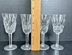 Waterford Crystal Lismore Claret Wine Glasses Set of 4 Vertical Cut On Bowl