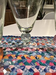 4 Southern Living at Home Tango Multi-Color Crystal Stemmed Ice Tea Glasses SOC3