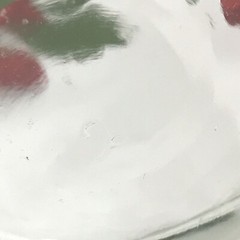 Libbey Clear Glass Juice Carafe Tomato Leaf VINTAGE Breakfast RED GREEN EUC RARE