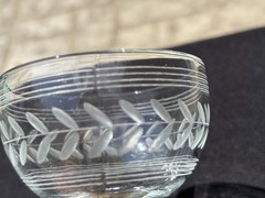 Anchor Hocking Clear Cut AHC55 Laurel Leaf Lines 3 3/4″ Liquor Cocktail Stem VGC