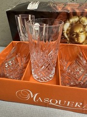 4 Cristal D’Arques MASQUERADE 12.25 oz. Hi-Ball Mix Drink Glasses Clear Crystal