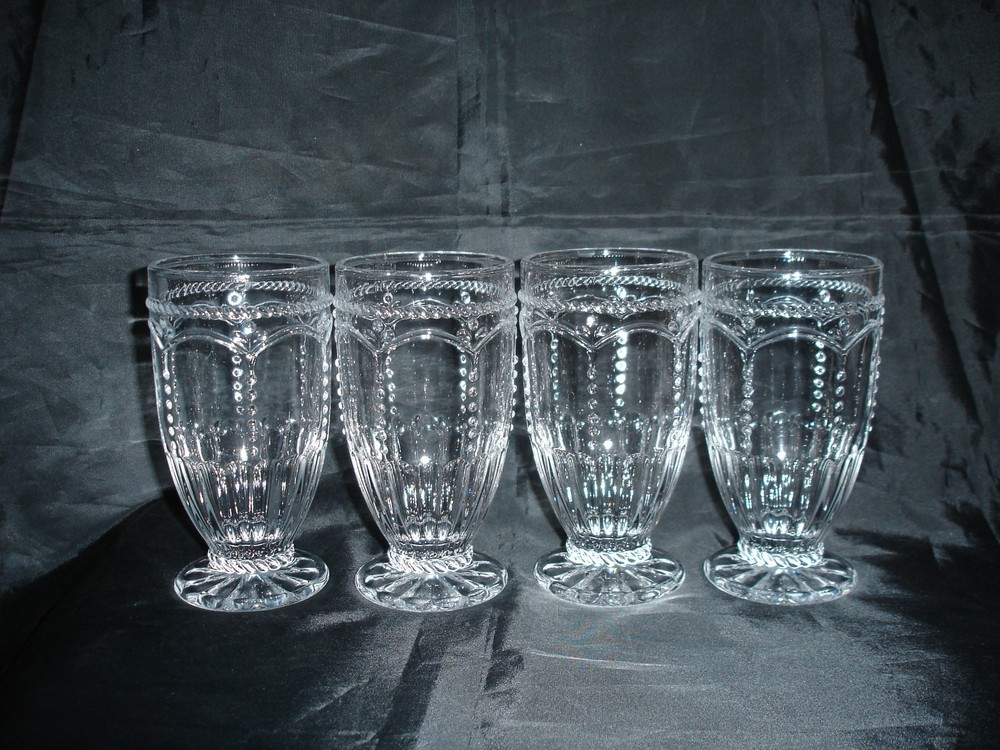 SET OF 4 PRINCESS HOUSE MARBELLA PEDESTAL WATER GOBLET / GLASSES