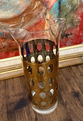 9pc VTG Culver Ltd PISA 22K Gold Old Fashioned Low Ball Glasses Martini Pitcher