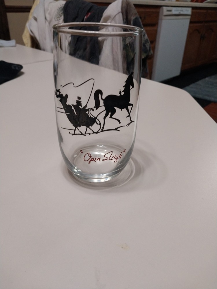Anchor Hocking Silhouette Clear Glass Tumbler Open Sleigh Roly Roly 13 oz