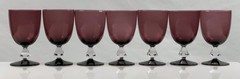 Bryce Aquarius Amethyst Water Goblets Set 7 Crystal Stem Vintage