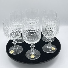 Schott-Zwiesel Flamenco Goblet German Cut Lead Crystal Set of 6 Original Box VTG