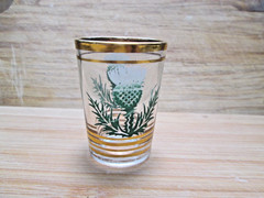 Vtg MCM Gold Foil 1/2 oz. Shot Glass