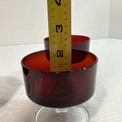 Set Of 3 Luminarc Arcoroc France Cavalier Ruby Red Champagne Sherbet Glass 3.25″