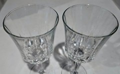 2 AMERICAN HERITAGE Crystal- Water Goblet -St. George -Clear- 8″-EUC