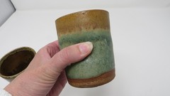 Set of 2 EVLA Pottery Wine Tumblers Cups * St. Paul Minnesota 7 Oz.