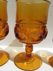 3 VTG AMBER COLONY PARK LANE GOBETS INDIANA GLASS 2 @ 8ozs & 1 @ 4ozs
