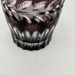 Crystal Whiskey Tumbler Cut To Clear Burgundy