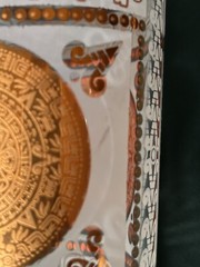 Hazel Atlas Frosted Aztec Gold Medallion Highball Glasses