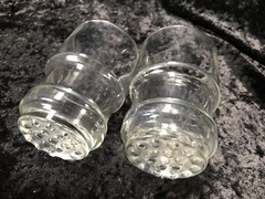 Vintage Libbey Bubble Bottom Clear Glasses 2 Stackable Unique Tumbler 12oz
