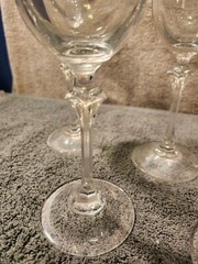 Vintage Lot Of 4 Oneida Fedora Crystal Water Wine Goblets Glasses