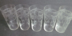 UNK12506 Unknown Manufacturer straight sided drinking glasses 5″ set of 5