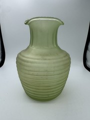 Vintage 1930s Frigidaire Uranium Glass Green Iced Tea Server Pitcher Vaseline